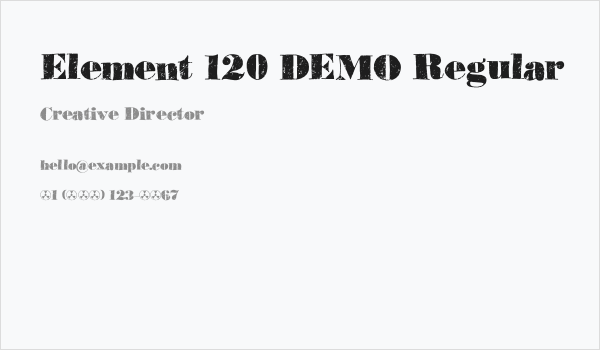 Element 120 DEMO Regular Business Card