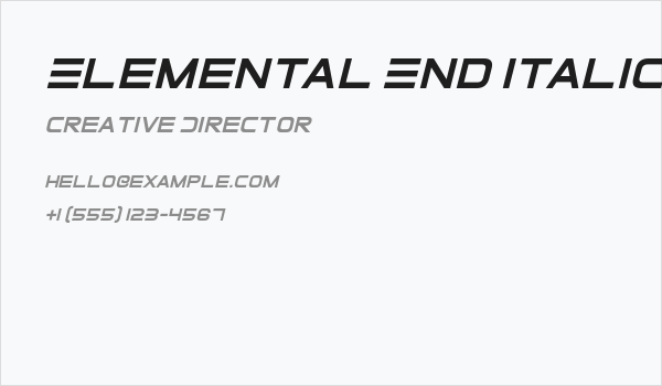 Elemental End Italic Business Card