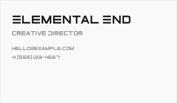 Elemental End Business Card