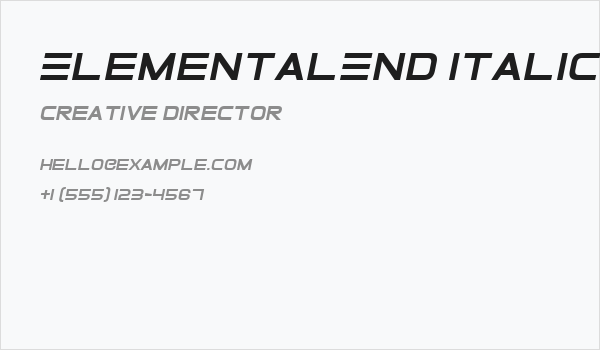 ElementalEnd Italic Business Card