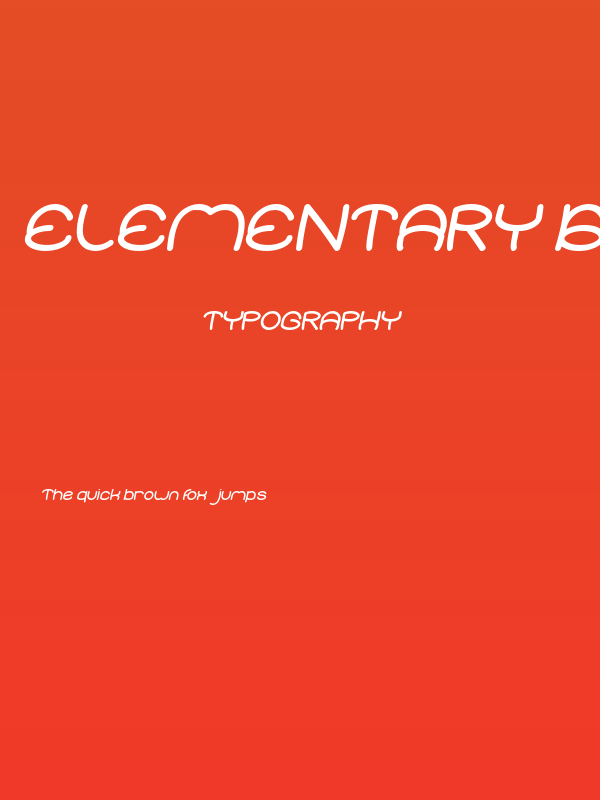Elementary Bold Italic Poster