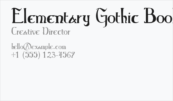 Elementary Gothic Bookhand Business Card