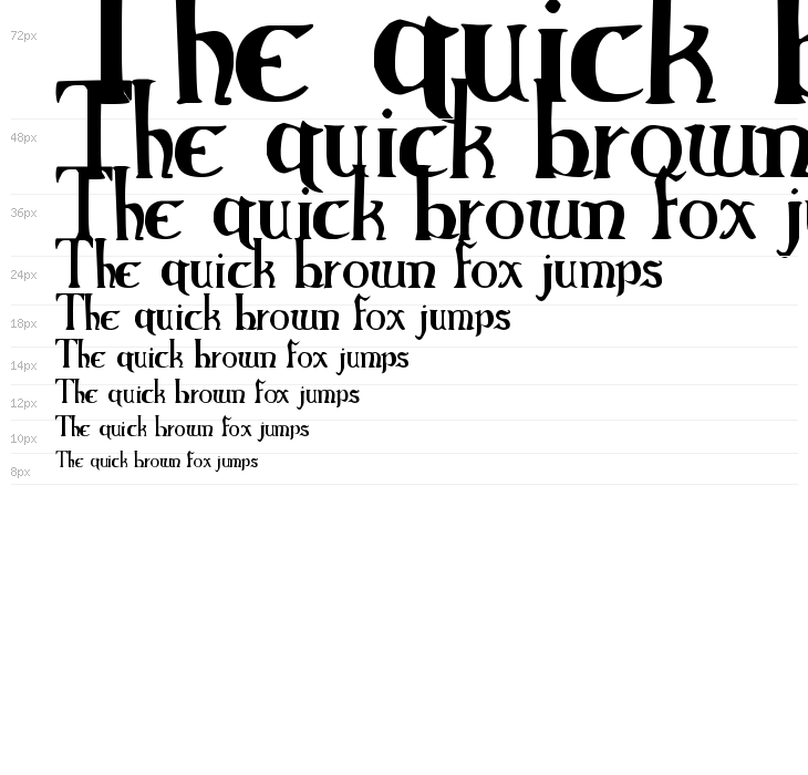 Elementary Gothic Bookhand Waterfall