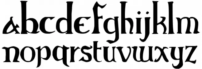 Elementary Gothic Bookhand 字体 小写