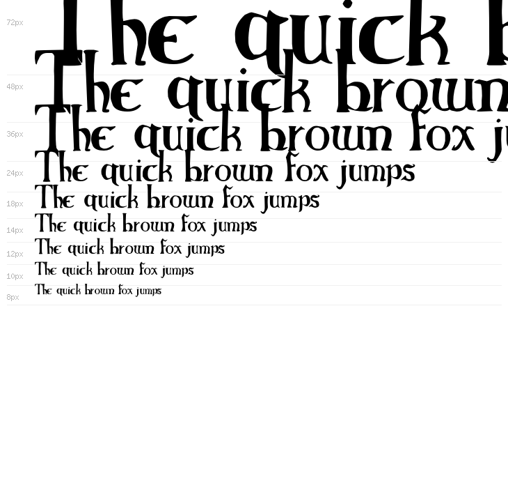 Elementary Gothic Bookhand Waterfall