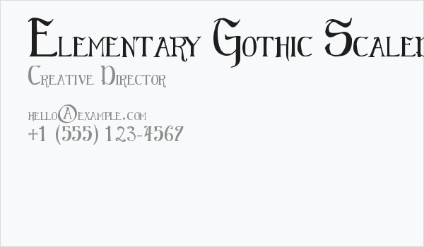 Elementary Gothic Scaled Business Card