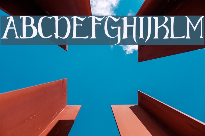 Elementary Gothic Scaled Font examples