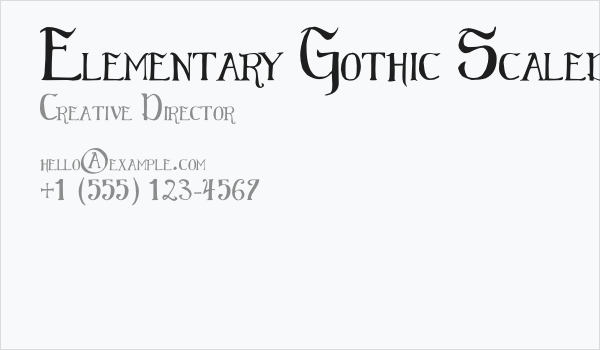 Elementary Gothic Scaled Business Card