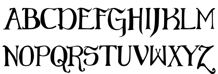 Elementary Gothic Scaled Font LOWERCASE