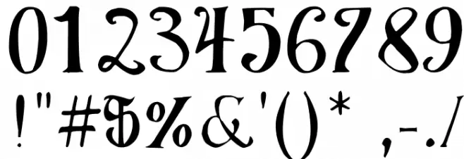 Elementary Gothic Font OTHER CHARS