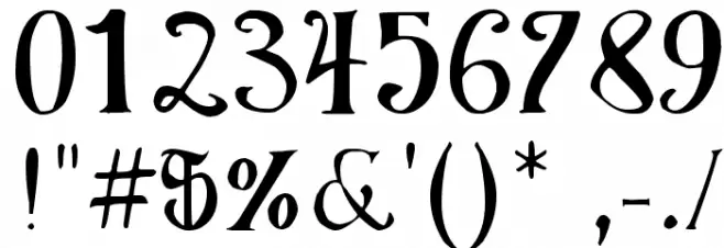 Elementary Gothic Font OTHER CHARS