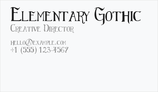 Elementary Gothic Business Card