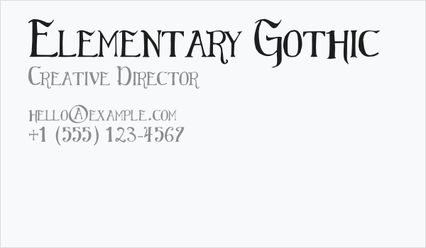 Elementary Gothic Business Card