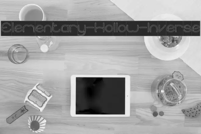 Elementary-Hollow-Inverse Font examples