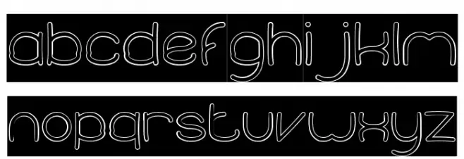Elementary-Hollow-Inverse フォント 小文字