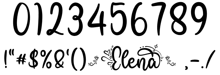 Elena Demo Font Font OTHER CHARS