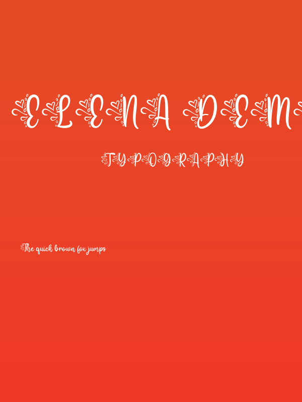 Elena Demo Font Poster