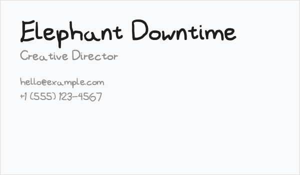 Elephant Downtime Business Card