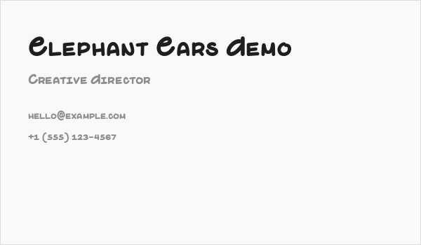 Elephant Ears Demo Business Card