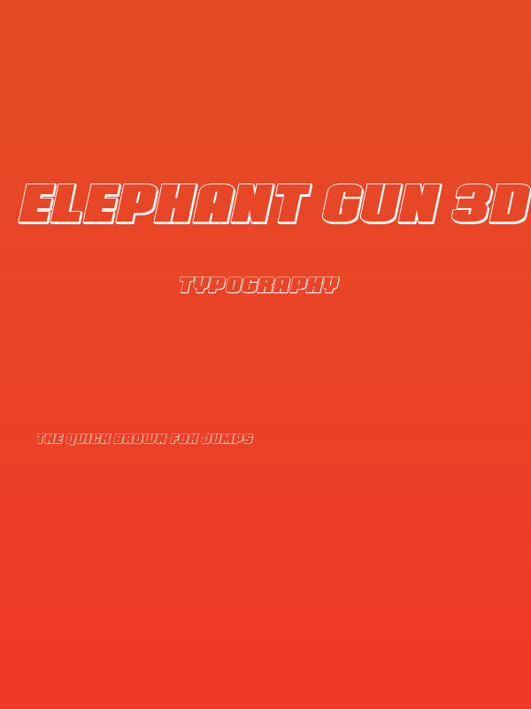 Elephant Gun 3D Italic Poster