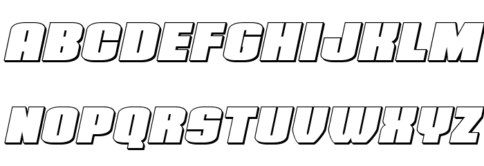 Elephant Gun 3D Italic Font LOWERCASE