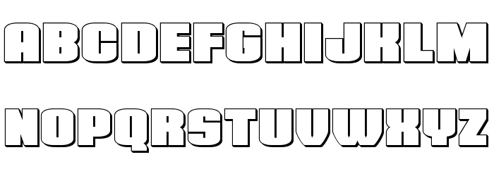 Elephant Gun 3D Font LOWERCASE