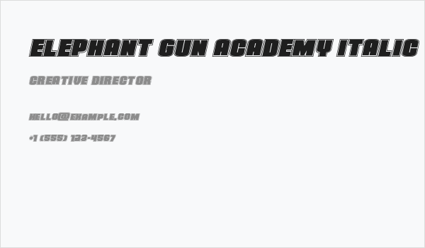 Elephant Gun Academy Italic Business Card