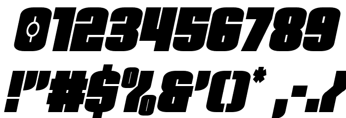 Elephant Gun Condensed Italic Font OTHER CHARS