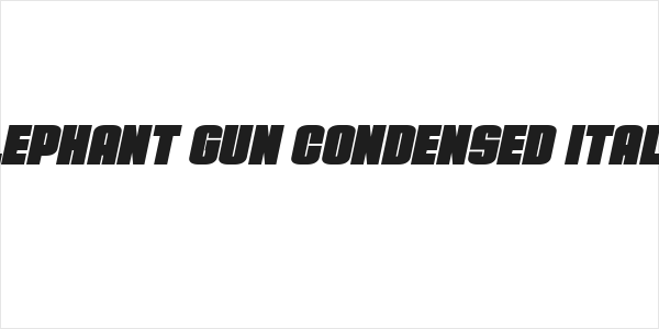 Elephant Gun Condensed Italic Logo