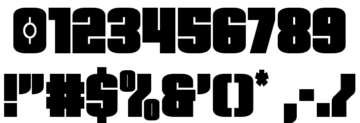 Elephant Gun Condensed Font OTHER CHARS