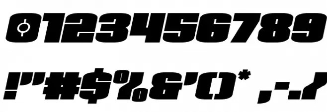 Elephant Gun Expanded Italic Font OTHER CHARS