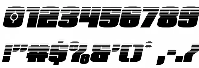 Elephant Gun Halftone Italic Font OTHER CHARS