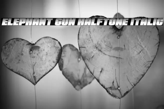 Elephant Gun Halftone Italic Font examples