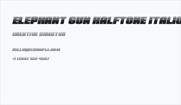 Elephant Gun Halftone Italic Business Card