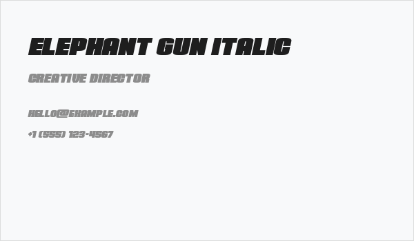 Elephant Gun Italic Business Card