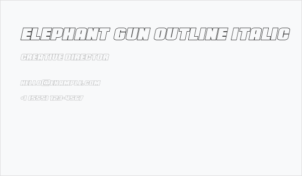 Elephant Gun Outline Italic Business Card