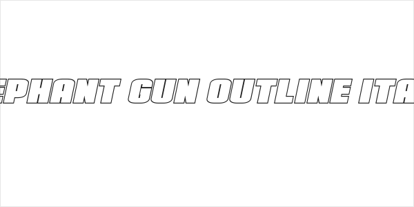 Elephant Gun Outline Italic Logo