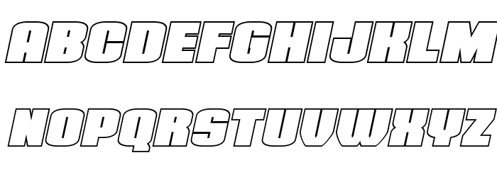 Elephant Gun Outline Italic Font LOWERCASE