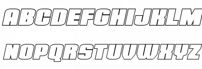 Elephant Gun Outline Italic Шрифта строчной