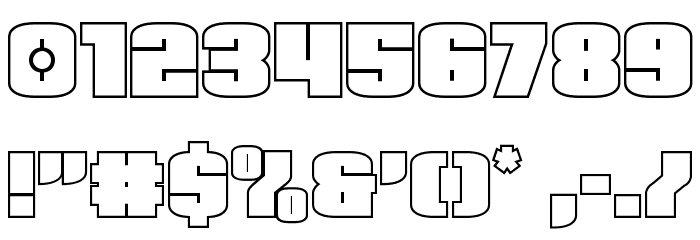 Elephant Gun Outline Font OTHER CHARS