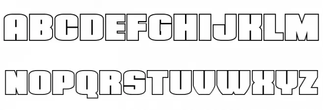 Elephant Gun Outline फ़ॉन्ट अपरकेस