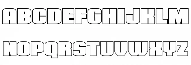 Elephant Gun Outline 字体 小写