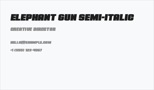Elephant Gun Semi-Italic Business Card