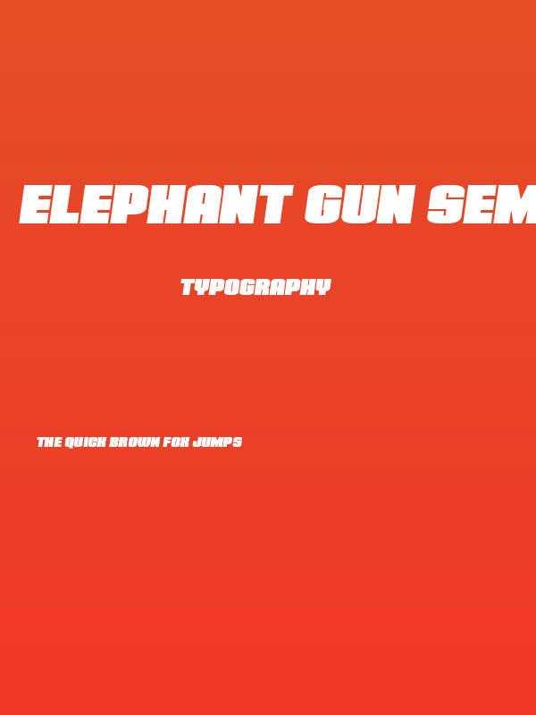 Elephant Gun Semi-Italic Poster