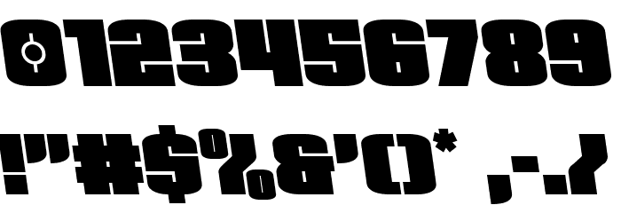 Elephant Gun Semi-Leftalic Font OTHER CHARS