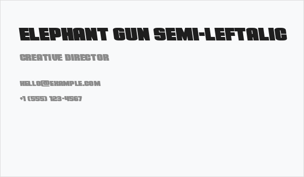Elephant Gun Semi-Leftalic Business Card