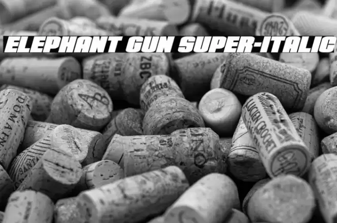 Elephant Gun Super-Italic Font examples
