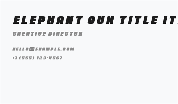 Elephant Gun Title Italic Business Card