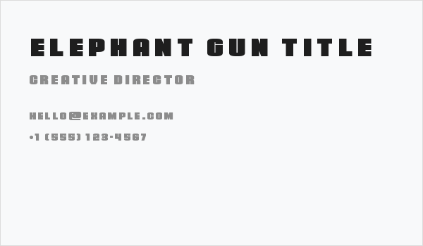 Elephant Gun Title Business Card