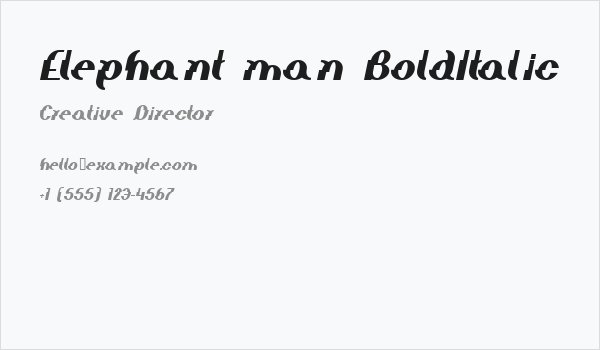 Elephant man BoldItalic Business Card